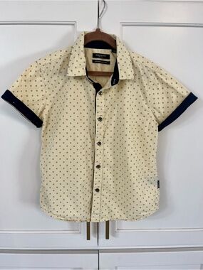Boys Kenneth Cole Short-Sleeve Cream Patterned Shirt